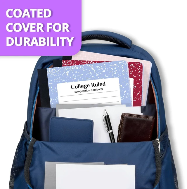 Alt view image 6 of 7 - Composition Notebook Wide Ruled 6 Pack, 200 Pages, Cornflower 100 ct, 9.75 x 7.5 in, Wide Ruled Composition Notebook, Durable Comp Book, School Notebooks, Note Taking, Students