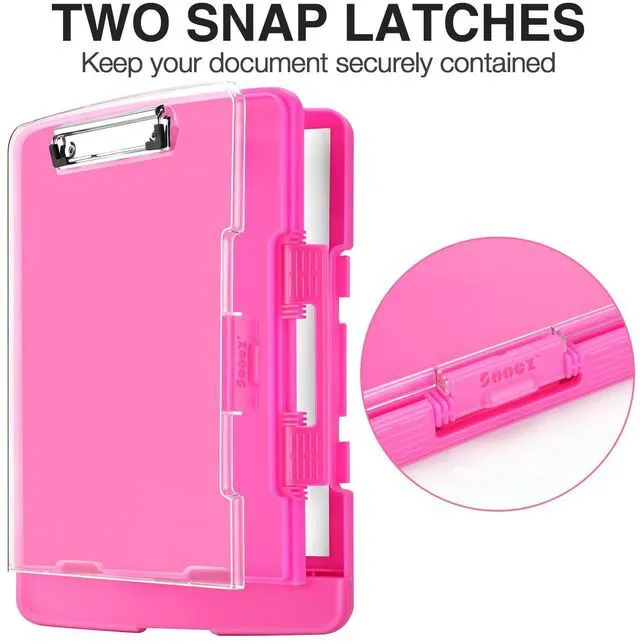 Alt view image 5 of 7 - Original Clipboard with Dual Storage, Heavy Duty Clip Boards 8.5x11 Dual Compartment, Clearview, Dry Erase, High Capacity, Real Hinge, High Capacity, Pen Holder, Coach School & Office Supplies