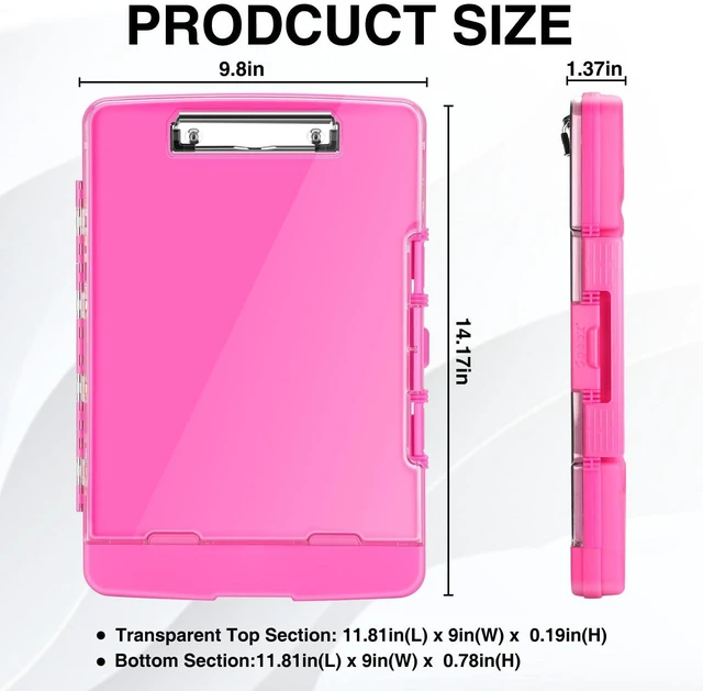 Alt view image 6 of 7 - Original Clipboard with Dual Storage, Heavy Duty Clip Boards 8.5x11 Dual Compartment, Clearview, Dry Erase, High Capacity, Real Hinge, High Capacity, Pen Holder, Coach School & Office Supplies
