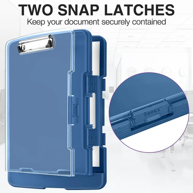Alt view image 5 of 7 - Original Clipboard with Dual Storage, Heavy Duty Clip Boards 8.5x11 Dual Compartment, Clearview, Dry Erase, High Capacity, Real Hinge, High Capacity, Pen Holder, Coach School & Office Supplies