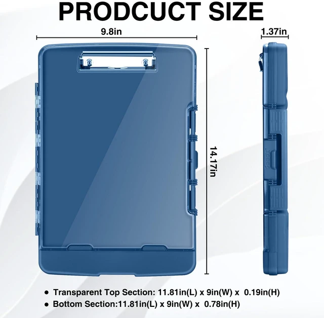 Alt view image 6 of 7 - Original Clipboard with Dual Storage, Heavy Duty Clip Boards 8.5x11 Dual Compartment, Clearview, Dry Erase, High Capacity, Real Hinge, High Capacity, Pen Holder, Coach School & Office Supplies