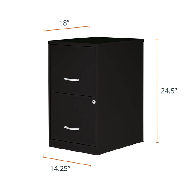 Alt view image 3 of 7 - 2 Drawer Locking Filing Cabinet | Pre-Assembled Steel Construction | Space-Saving Design is Perfect for Home and Small Office | Letter-Size | Assembled in North America