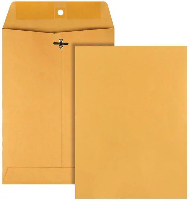 Main image of 7 x 10 Clasp Envelopes, Clasp and Gummed Closures for Storing or Mailing, 28 lb Kraft Paper, 100 per Box (QUA37868)