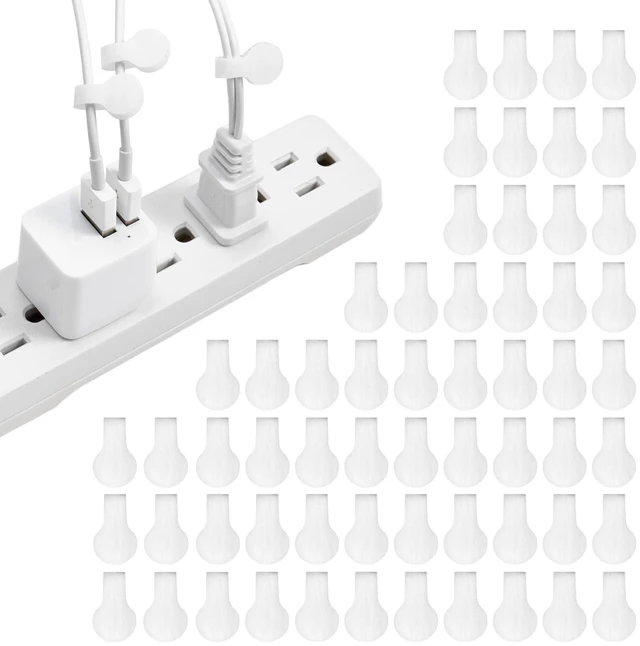 Main image of Cable Labels - Mini (60 Pack) White Cord Labels, Wire Labels, Cable Tags and Wire Tags for Cable Management and Organizer for Electronics, Computers