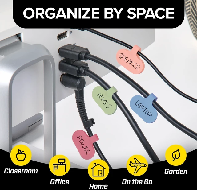 Alt view image 6 of 7 - Cable Labels - Oval, Macaron (36 Pack) Write On Cord Labeler Wire Label Tags