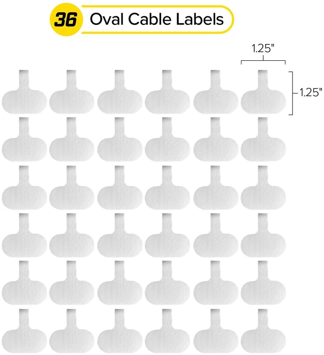 Alt view image 4 of 7 - Cable Labels by, Regular, White (36 Pack) - Write On Cord Labels, Wire Labels, Cable Tags and Wire Tags for Cable Management and Electronics, Computers. Great Stocking Stuffer