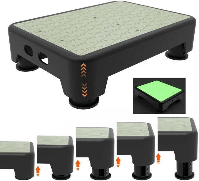 Main image of 5-Level Adjustable Step Stool, Noctilucent Bedside Step, 700 LBS Capacity Safety Step Platform, Indoor Foot Stool for Seniors and Kids, Wide Step Stools Elderly Assistance at Night