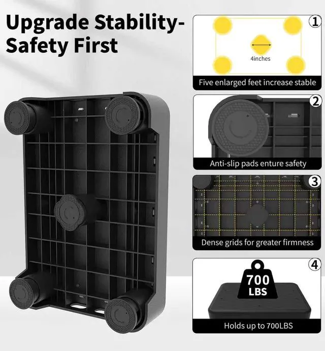 Alt view image 5 of 7 - 5-Level Adjustable Step Stool, Noctilucent Bedside Step, 700 LBS Capacity Safety Step Platform, Indoor Foot Stool for Seniors and Kids, Wide Step Stools Elderly Assistance at Night