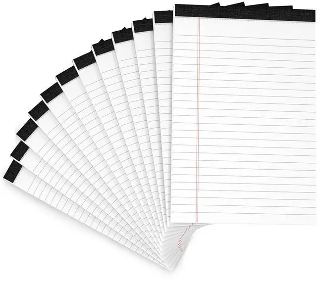 Main image of 12 Pack Note Pads 5x8 Small Legal Pads White Notepads 5x8 Inch Paper Pads 5x8 Notepad Small Writing Pads 30 Sheets Per Notebook for Work White Lined Note Pads 5x8 Small Legal Notepads for School