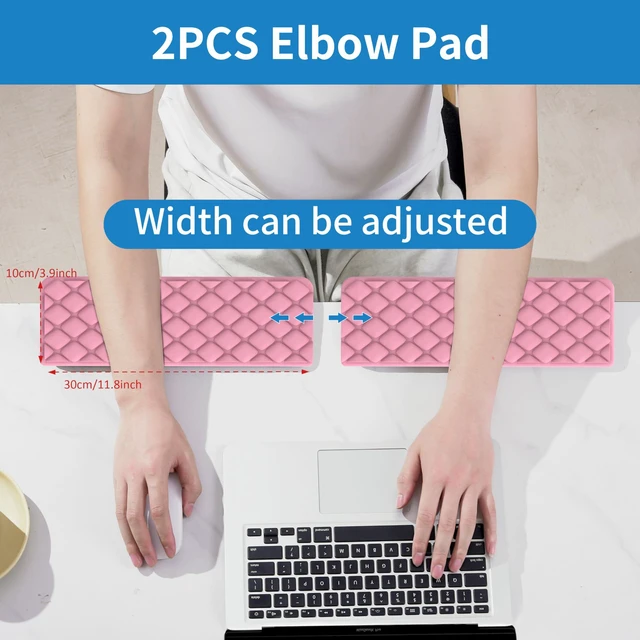 Alt view image 4 of 6 - L-Shaped Desk Elbow Pad for Desk, Memory Foam Elbow Support Padding with Non-Slip, Ergonomic Desk Edge Cushion, Wrist Comfort Support for Office Home 2 Pcs (Diamond Pink)