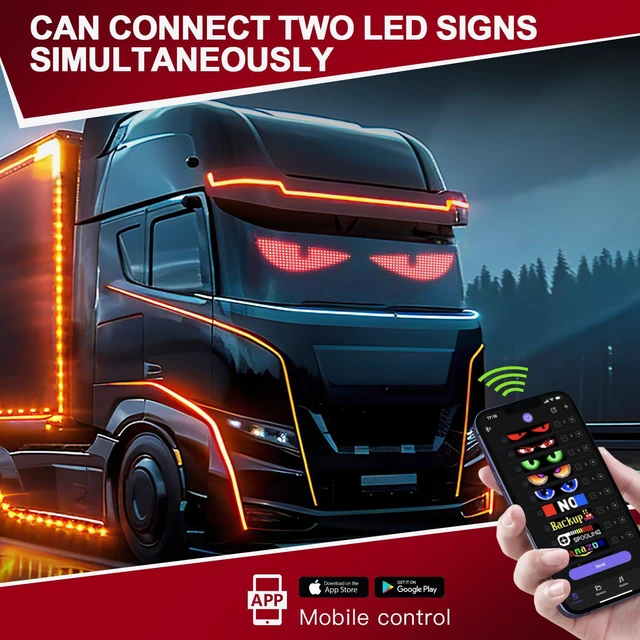 Alt view image 4 of 6 - Bright Multiple Programmable LED Sign, 23''x5'' Full Color Scrolling LED Signs Flexible USB 5V LED Store Sign Bluetooth App Control Custom Text Pattern Animation for Store Car