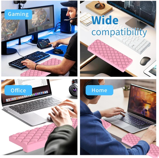Alt view image 6 of 6 - L-Shaped Desk Elbow Pad for Desk, Memory Foam Elbow Support Padding with Non-Slip, Ergonomic Desk Edge Cushion, Wrist Comfort Support for Office Home 2 Pcs (Diamond Pink)