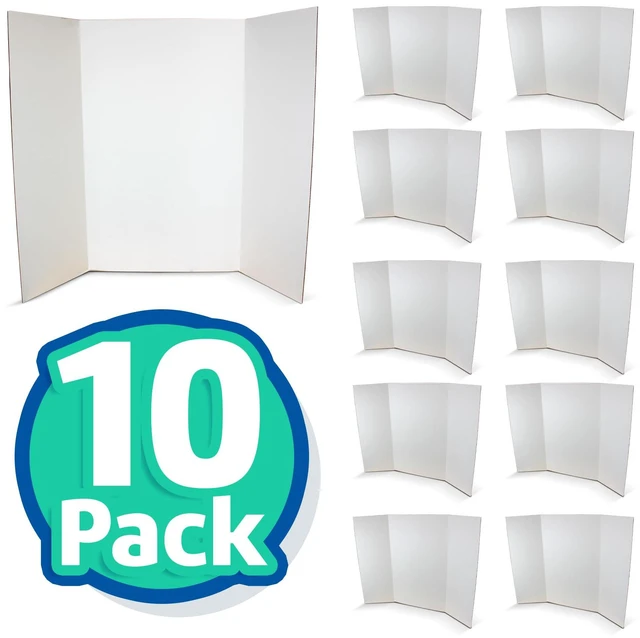Alt view image 3 of 7 - 36 x 48 Project Boards for Presentations, Science Fair, School Projects, Event Displays and Trifold Picture Board, Proudly Made in USA - Clay White - 10 Pack