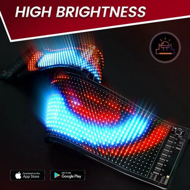 Alt view image 6 of 6 - Bright Multiple Programmable LED Sign, 23''x5'' Full Color Scrolling LED Signs Flexible USB 5V LED Store Sign Bluetooth App Control Custom Text Pattern Animation for Store Car