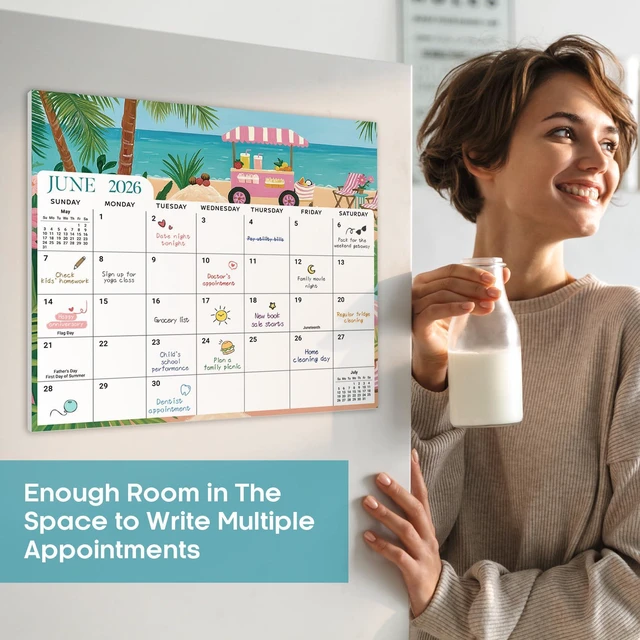 Alt view image 3 of 7 - 2026-2027 Magnetic Calendar for Refrigerator, Apr 2026-Dec 2027 21-Month Fridge Calendar 2026-2027 for Home Planning, Scheduling and Easy Organization, Colorful City