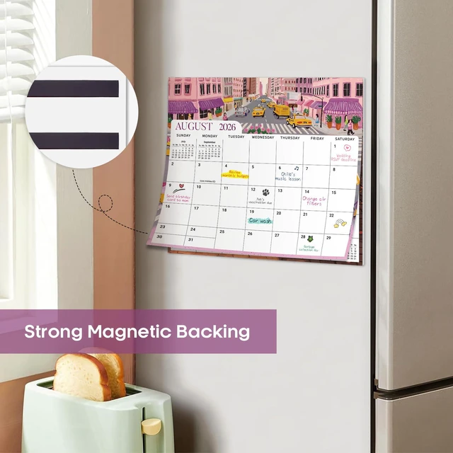 Alt view image 4 of 7 - 2026-2027 Magnetic Calendar for Refrigerator, Apr 2026-Dec 2027 21-Month Fridge Calendar 2026-2027 for Home Planning, Scheduling and Easy Organization, Colorful City