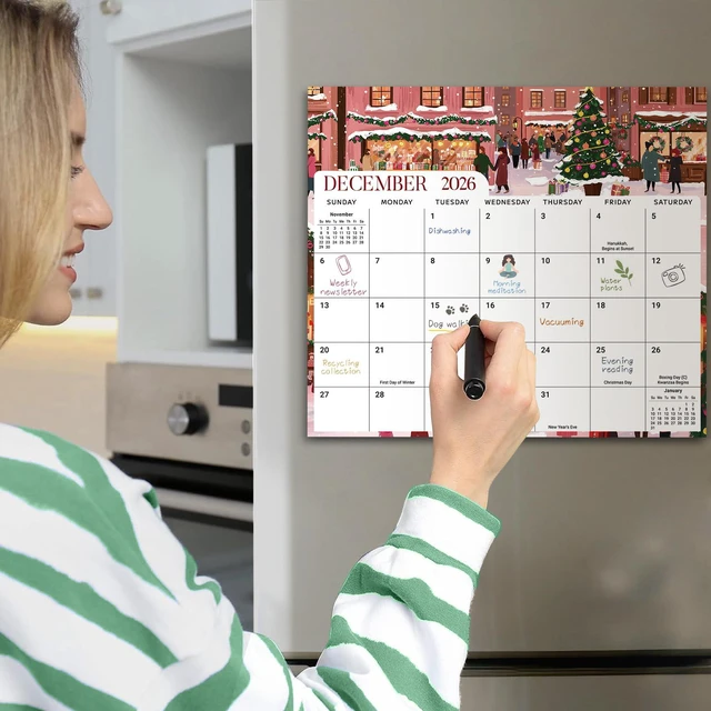 Alt view image 7 of 7 - 2026-2027 Magnetic Calendar for Refrigerator, Apr 2026-Dec 2027 21-Month Fridge Calendar 2026-2027 for Home Planning, Scheduling and Easy Organization, Colorful City