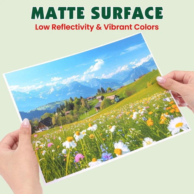 Alt view image 4 of 7 - 150 Sheets Matte Sticker Paper, 8.5in x 11in Printable Sticker Paper Self-adhesive Sticker Papers for Inkjet & Laser Printer, Vibrant Colors, Dries Quickly, US Letter Size