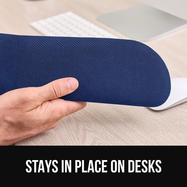 Alt view image 4 of 7 - Memory Foam Wrist Rest for Computer Keyboard, 4 Piece Navy Blue