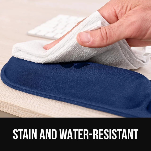 Alt view image 6 of 7 - Memory Foam Wrist Rest for Computer Keyboard, 4 Piece Navy Blue
