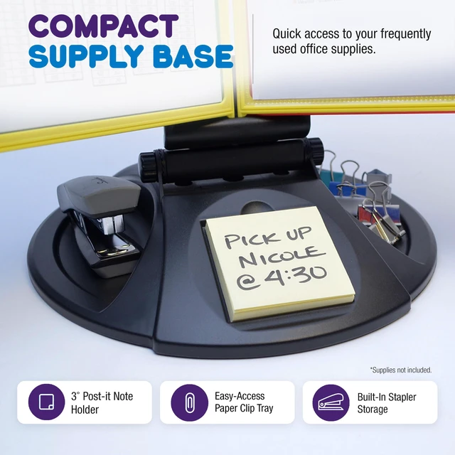 Alt view image 4 of 7 - AdjustaView Supply Base Desk Reference Display Organizer CL 5 Adjustable Viewing Angles PLUS Functional Supply Storage Base, 10 Letter Size EZ-Load Color Pockets, Easy No Tool Assembly