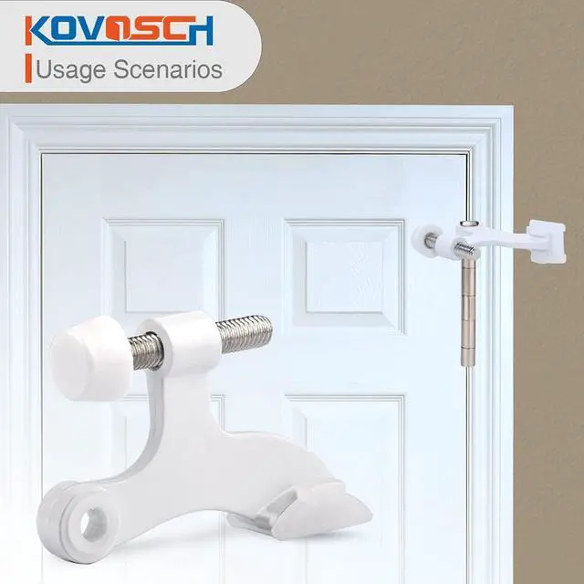 Alt view image 5 of 6 - 10 Pack Hinge Pin Door Stopper White - Adjustable Heavy Duty Hinge Pin Door Stop with White Rubber Bumper Tips