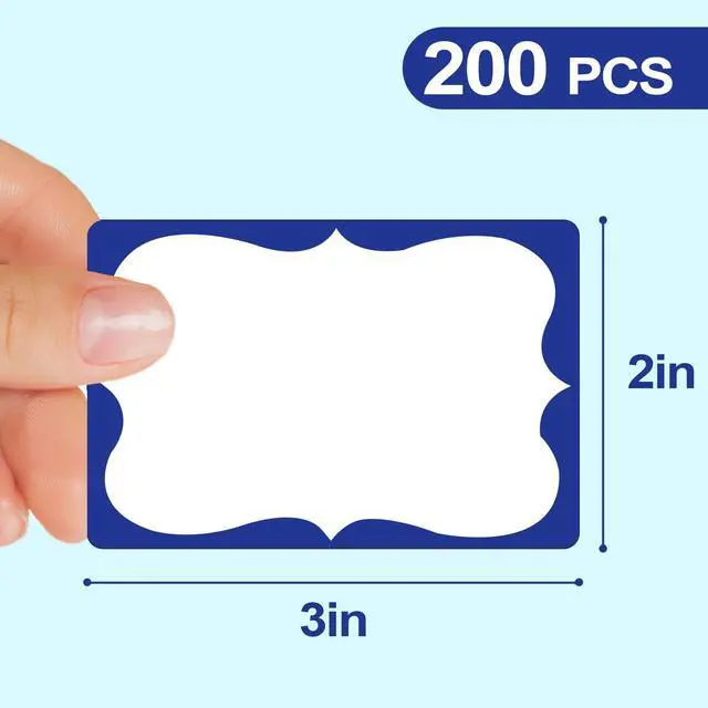 Alt view image 6 of 7 - Plain Name Tags Sticker White with Blue Border 3" x 2" Sticky Name Stickers,Nametags 200 Pcs Adhesive Name Tag Labels, Stickers for Clothes,School,Office,Home,Classroom (Pack of 3)