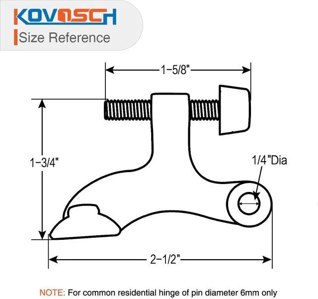 Alt view image 3 of 6 - 10 Pack Hinge Pin Door Stopper Oil Rubbed Bronze - Adjustable Heavy Duty Hinge Pin Door Stop with Black Rubber Bumper Tips