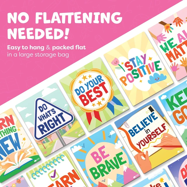 Alt view image 6 of 7 - Motivational Posters for Classroom Decor - 14pc Inspirational Positive Affirmation Classroom Posters Middle School High School Elementary - Back to School Supplies Decorations Bulletin Board Wall