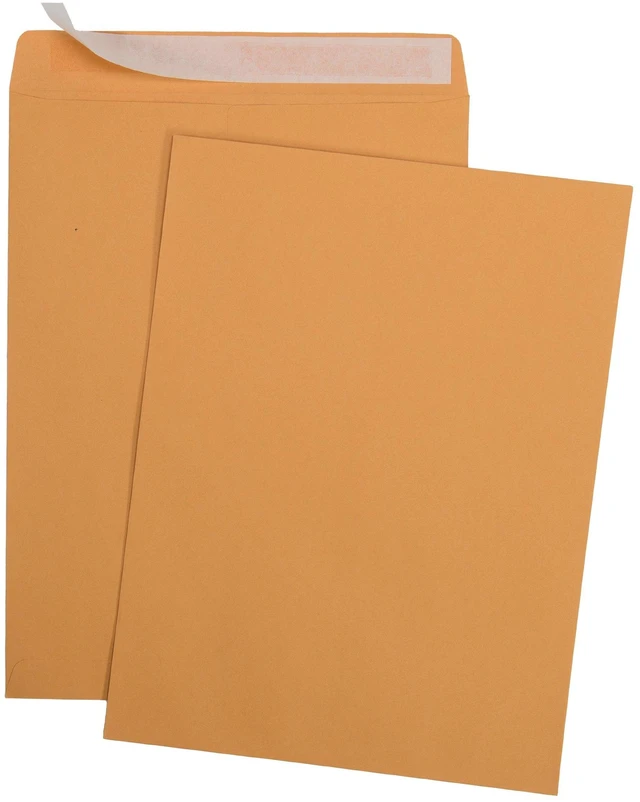 Alt view image 3 of 5 - 9x12 Self-Seal Brown Mailing Envelopes, Manilla Envelopes, 28lb 250ct Self-Seal Closure, 28 LB Kraft Paper, Catalog Style, Brown, 9 x 12 in, Durable Construction, 250 Count (38302)