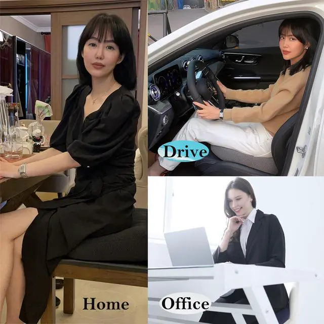 Alt view image 2 of 7 - Car Booster Seat Cushion Posture Cushion for Long Sitting Portable Breathable Mesh, Effectively Increase The Field of View Ideal for Office, Home, Car Angle Lift Seat Cushions,Black