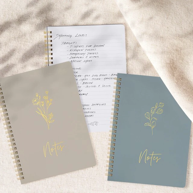 Alt view image 2 of 7 - Aesthetic Spiral Notebook Set of 3 For Women - Cute College Ruled Journals 8x6 Journal Notebook with Large Pockets and Lined Pages - Perfect Supplies to Stay Organized at Work or School
