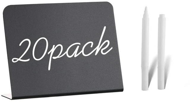 Main image of 20 Pack Mini Chalkboard Signs - 4"x3" Food & Party Table Signs - Wedding & Bakery