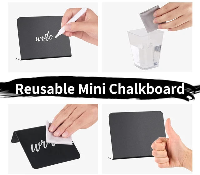 Alt view image 3 of 7 - 20 Pack Mini Chalkboard Signs - 4"x3" Food & Party Table Signs - Wedding & Bakery