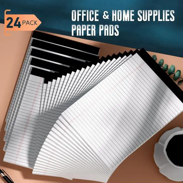 Alt view image 7 of 7 - White Legal Note Pads 8.5 x 11'', 24 Pack Wide Ruled Lined Paper Note Pads Perforated Wide Ruled Lined Writing Pads 30 Sheets per Notepad Double-Side Printed Note Pad 8.5x11 for Home, Office, School