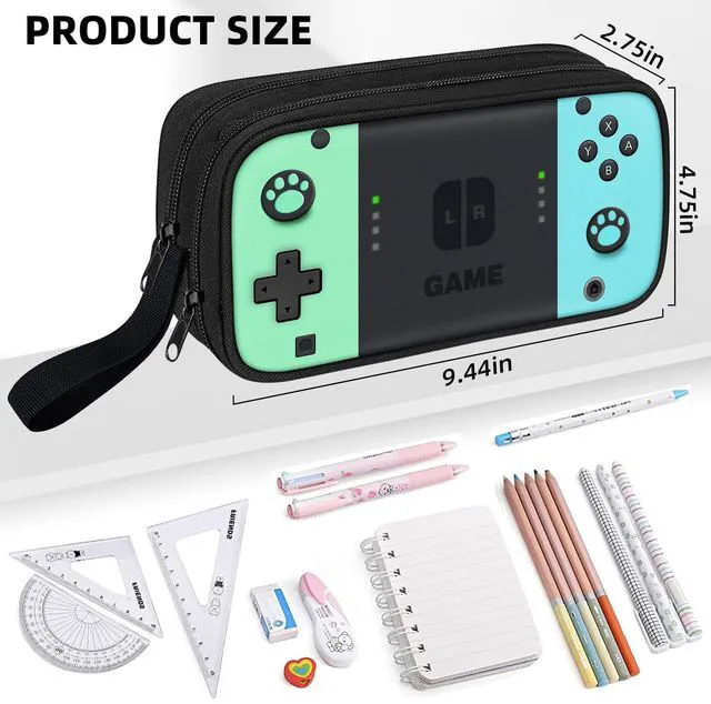 Alt view image 5 of 7 - Gamer Pencil Case for Boys, Large Boys Pencil Pouch for Kids Teens School, Big Capacity Pen Box Pen Bag Organizer with 2 Compartments & Zipper