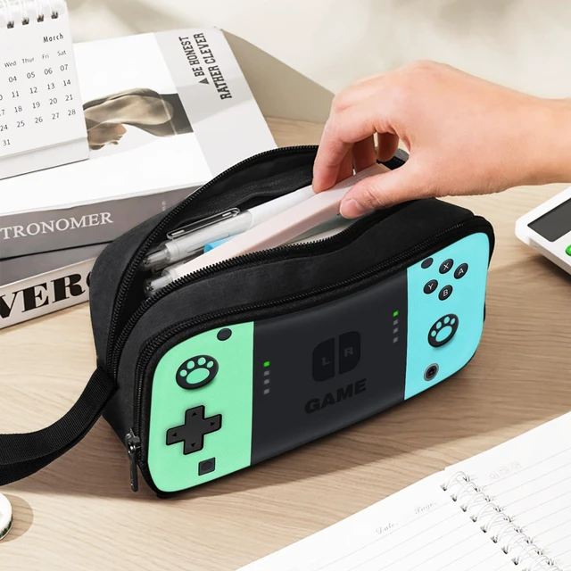 Alt view image 6 of 7 - Gamer Pencil Case for Boys, Large Boys Pencil Pouch for Kids Teens School, Big Capacity Pen Box Pen Bag Organizer with 2 Compartments & Zipper