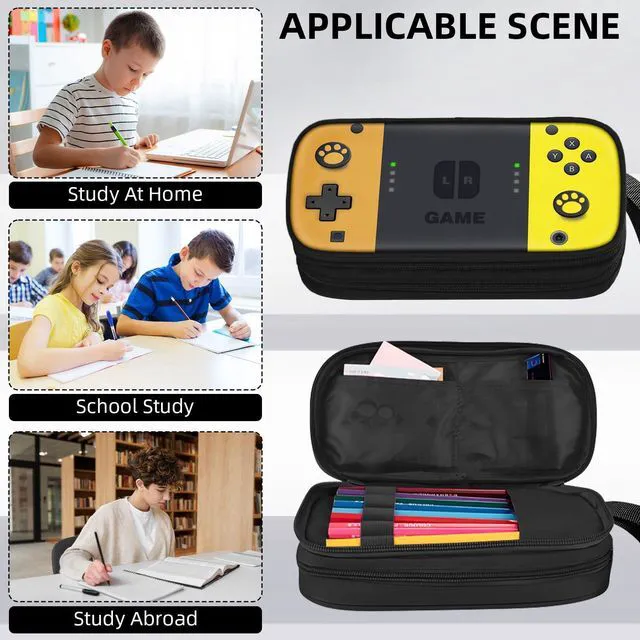 Alt view image 3 of 7 - Gamer Pencil Case for Boys, Large Boys Pencil Pouch for Kids Teens School, Big Capacity Pen Box Pen Bag Organizer with 2 Compartments & Zipper