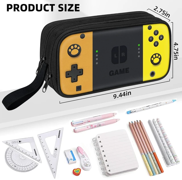 Alt view image 5 of 7 - Gamer Pencil Case for Boys, Large Boys Pencil Pouch for Kids Teens School, Big Capacity Pen Box Pen Bag Organizer with 2 Compartments & Zipper