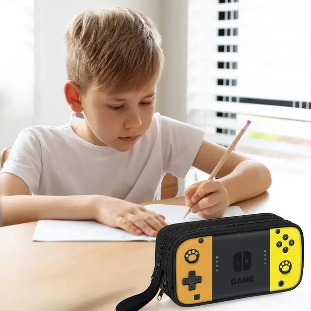 Alt view image 7 of 7 - Gamer Pencil Case for Boys, Large Boys Pencil Pouch for Kids Teens School, Big Capacity Pen Box Pen Bag Organizer with 2 Compartments & Zipper