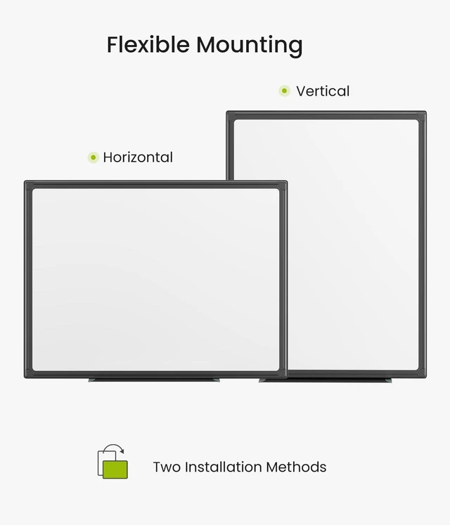 Alt view image 2 of 7 - 24" x 18" Magnetic Dry Erase Board for Wall, Whiteboard with Aluminum Frame, Markers, Magnets, Eraser & Tray Included, Dry Erase White Board for Office, School, Classroom & Home