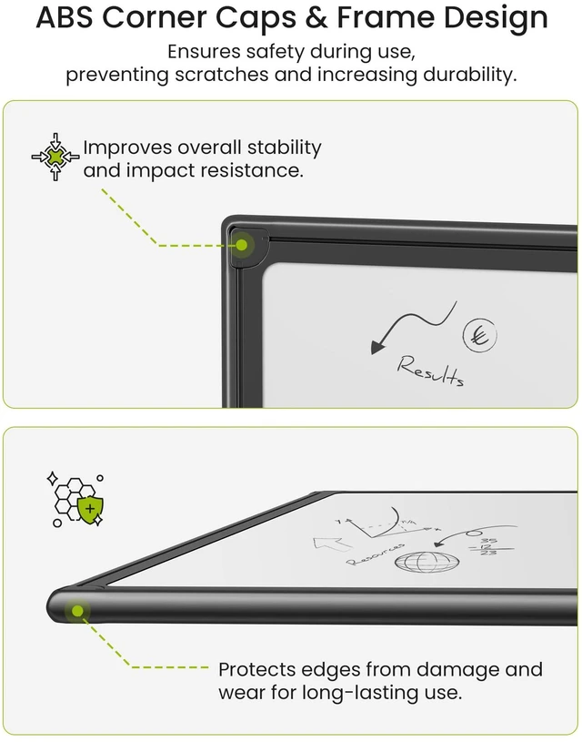 Alt view image 6 of 7 - 24" x 18" Magnetic Dry Erase Board for Wall, Whiteboard with Aluminum Frame, Markers, Magnets, Eraser & Tray Included, Dry Erase White Board for Office, School, Classroom & Home