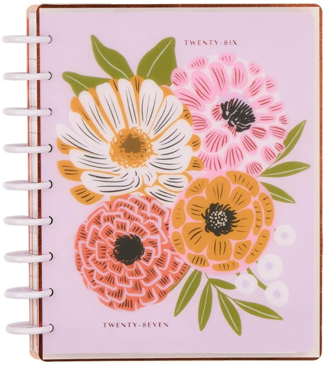 Main image of Happy Planner Disc-Bound Planner July 2026June 2027, Classic Size Includes 3 extra months and 2 sticker sheets, 7" x 9.25", Horizontal Layout, Feathered Flora theme