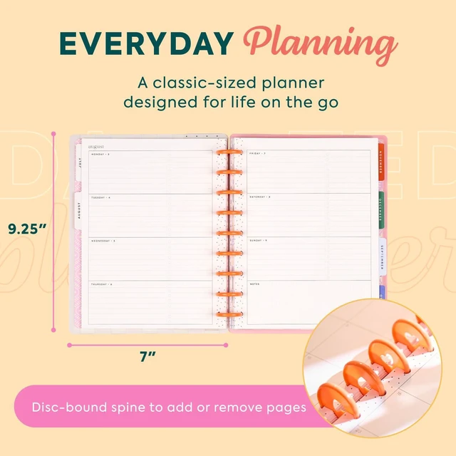Alt view image 5 of 6 - Happy Planner Disc-Bound Planner July 2026June 2027, Classic Size Includes 3 extra months and 2 sticker sheets, 7" x 9.25", Horizontal Layout, Coastal Cottage theme