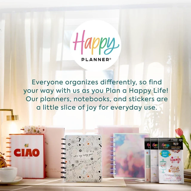 Alt view image 6 of 6 - Happy Planner Disc-Bound Planner July 2026June 2027, Classic Size Includes 3 extra months and 2 sticker sheets, 7" x 9.25", Horizontal Layout, Coastal Cottage theme