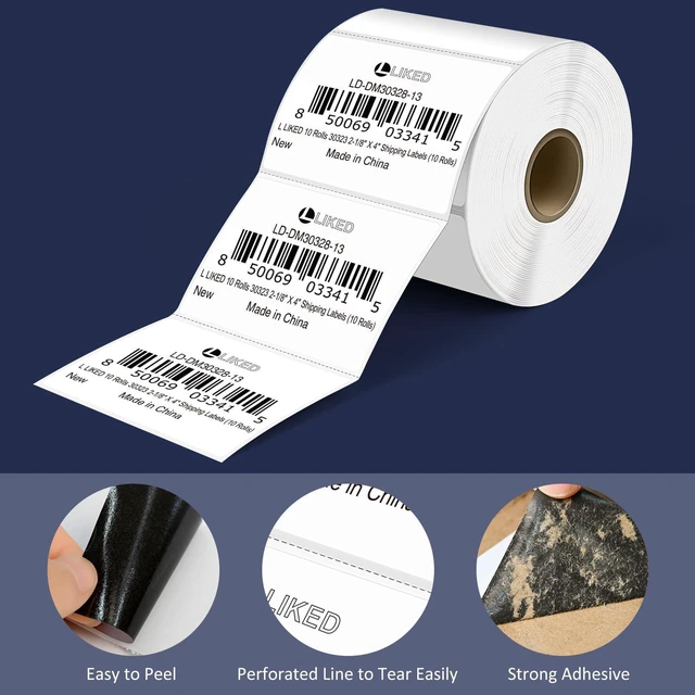 Alt view image 3 of 7 - L LIKED 8400 Thermal Shipping Labels 3"x2", Strong Adhesive Labels 12 Rolls, 700 Labels/Roll, Block Old Information, BPA Free, Perforated, Compatible with Most Desktop Printers