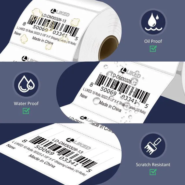 Alt view image 4 of 7 - L LIKED 8400 Thermal Shipping Labels 3"x2", Strong Adhesive Labels 12 Rolls, 700 Labels/Roll, Block Old Information, BPA Free, Perforated, Compatible with Most Desktop Printers