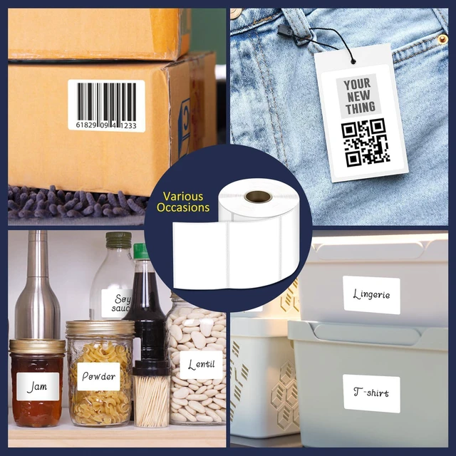 Alt view image 7 of 7 - L LIKED 8400 Thermal Shipping Labels 3"x2", Strong Adhesive Labels 12 Rolls, 700 Labels/Roll, Block Old Information, BPA Free, Perforated, Compatible with Most Desktop Printers