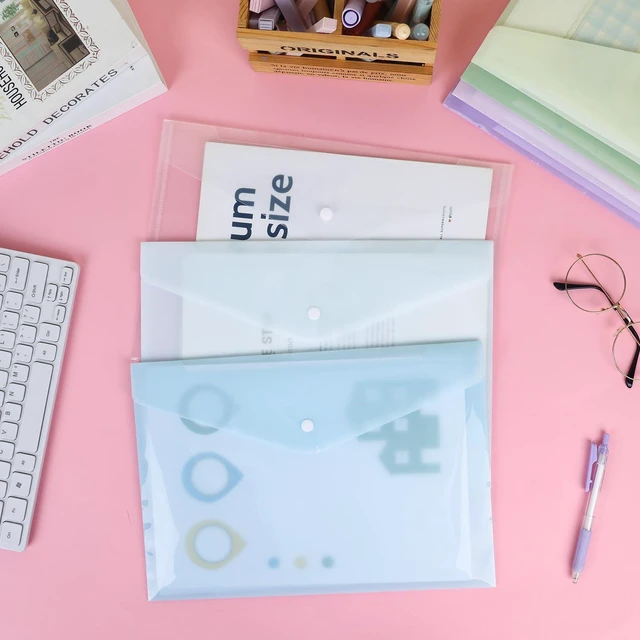 Alt view image 6 of 7 - 48pcs Plastic Envelopes, Plastic Folders for Documents, Poly Folders with Snap Closure, A4 Size, Letter Size, for School and Office Supplies