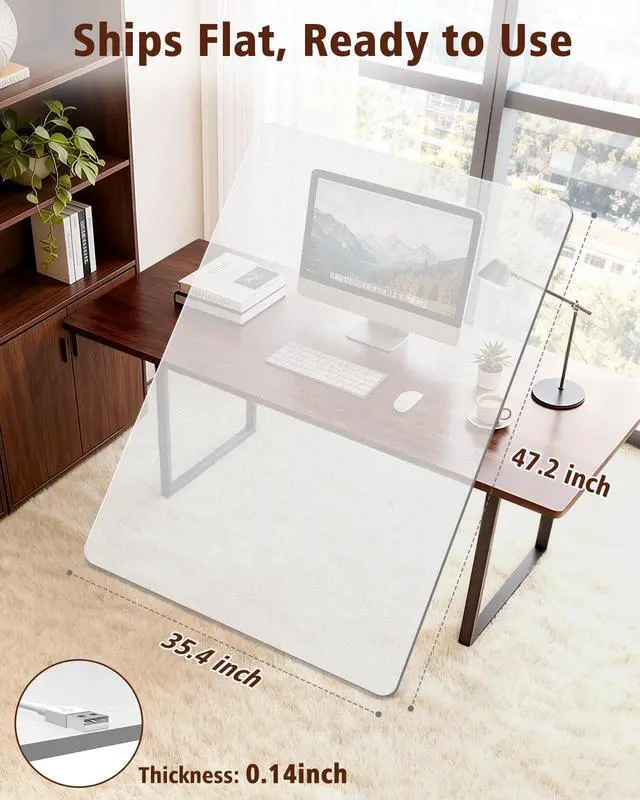 Alt view image 2 of 7 - Hard Frosted Office Chair Mat for High Pile Carpet & Hardwood Floor 35.4" x 47.2" Anti-Slip Computer Rolling Chair Mat, Heavy Duty Chair Pad Under Desk Carpeted Floor Protector, 1 PCS